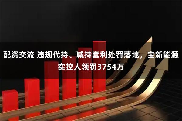 配资交流 违规代持、减持套利处罚落地，宝新能源实控人领罚3754万